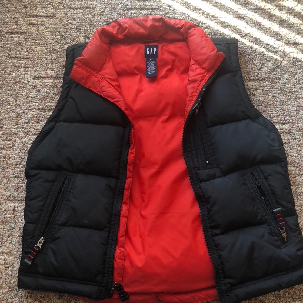 Gap Down Vest Black and Orange